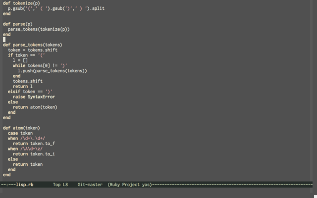 Emacs fullscreen screenshot